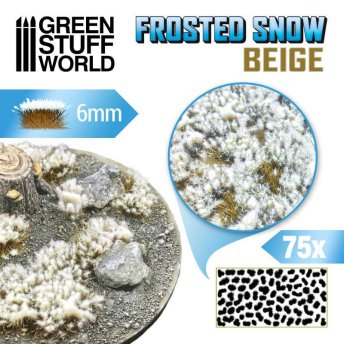 Trsy trávy - 6mm Frosted Snow - Biege