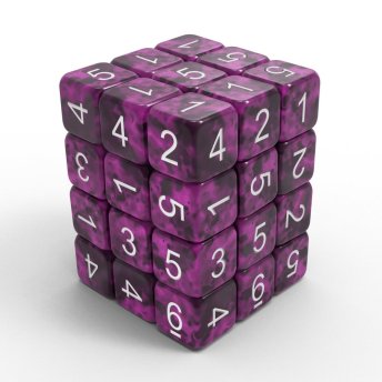 36x D6 12mm Dice - Purple Black
