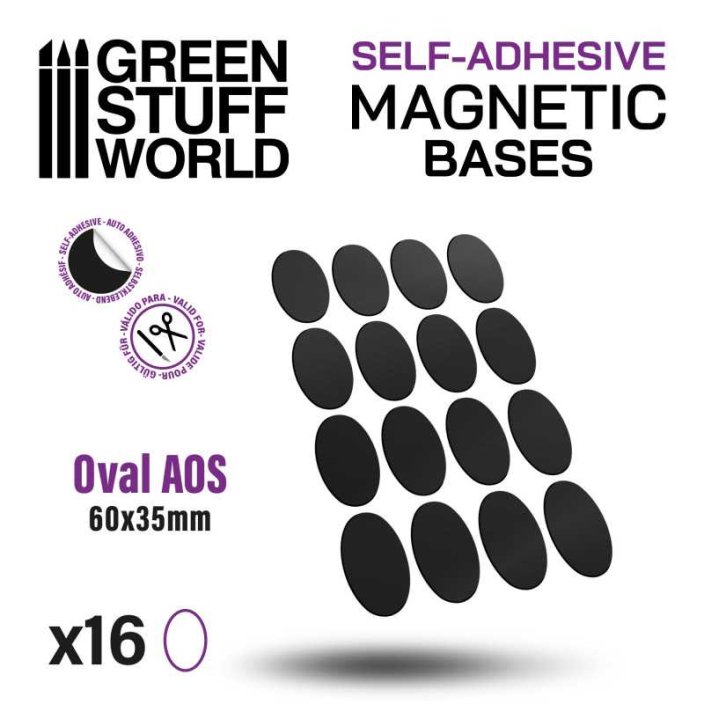 Oval Magnetic Sheet SELF-ADHESIVE - 60x35mm