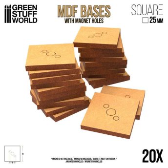 MDF Bases - Square 25mm