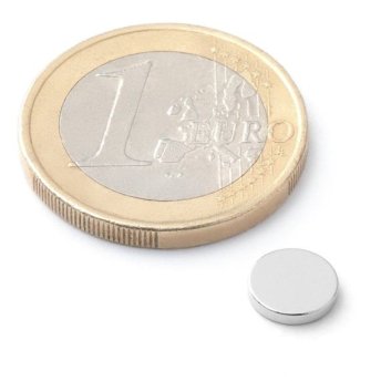 Magnet priemer 8mm, výška 1mm, 10ks