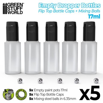 Empty Dropper Bottles 17ml with Mixing Balls