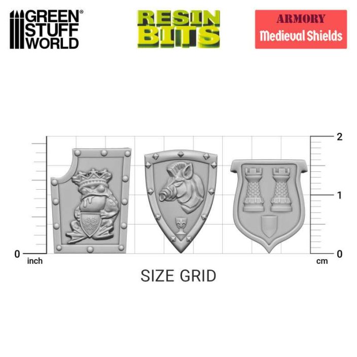 3D printed set - Old World Medieval Shields