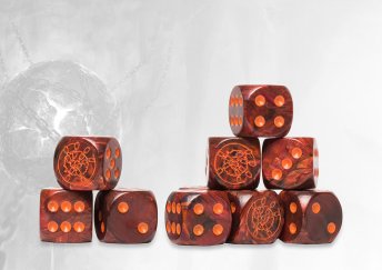 Sorcerer Kings Logo on Magenta Marbled Dice - 24 per pack