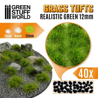 Trsy trávy - 12mm - Realistic Green