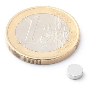 Magnet priemer 5mm, výška 1,5mm, 10ks