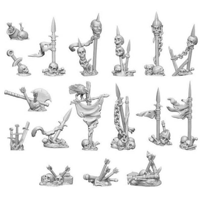 3D printed set - Battle Skeleton Bones 1:48