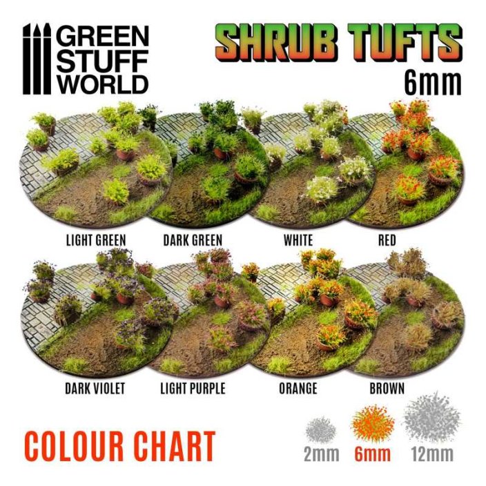 Trsy trávy - 6mm Shrubs - Dark Green