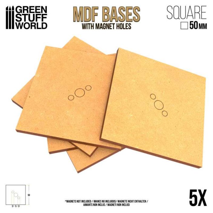 MDF Bases - Square 50 mm