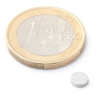 Magnet priemer 5mm, výška 1mm, 10ks