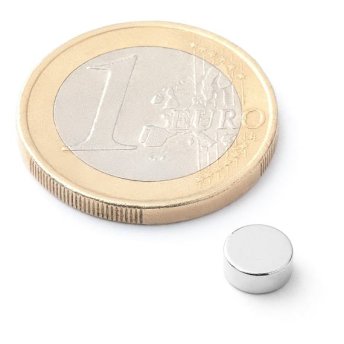 Magnet priemer 6mm, výška 2,5mm, 10ks