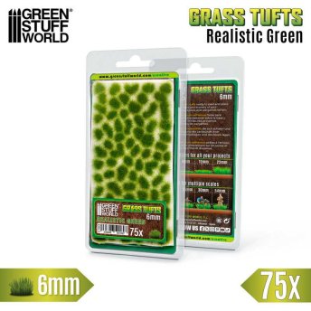 Static Grass Tufts 6 mm - Realistic Green