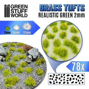 Trsy trávy - 2mm - Realistic Green