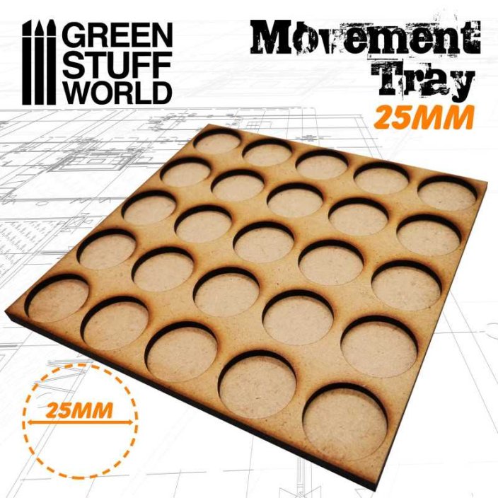 MDF Movement Trays 25mm 5x5 - Skirmish Lines