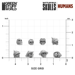 1000x Battlefield Resin Skulls 1:48-1:35