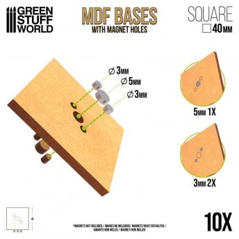 MDF Bases - Square 40mm