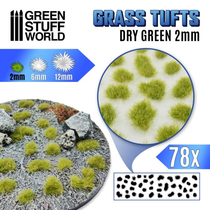 Trsy trávy - 2mm - Dry Green