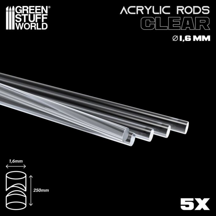 Acrylic Rods - Round 1.6 mm CLEAR