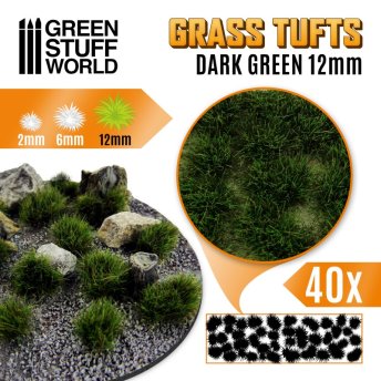 Trsy trávy - 12mm - Dark Green