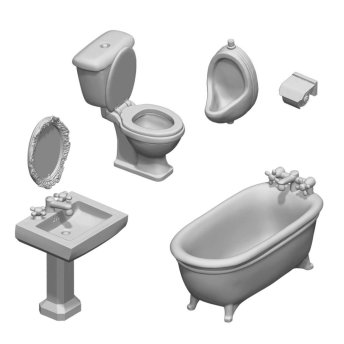 Toilet and WC set 1:48