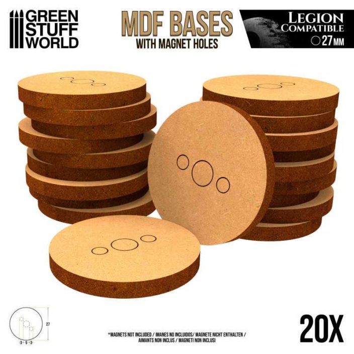 MDF Bases - Round 27 mm (Legion)