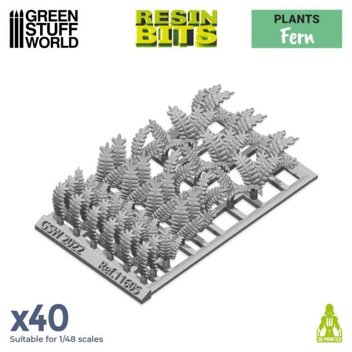 3D printed set - Fern leaves