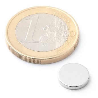 Magnet priemer 10mm, výška 1,5mm, 10ks