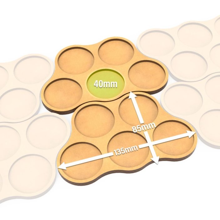 MDF Movement Trays 40mm x5 - Skirmish