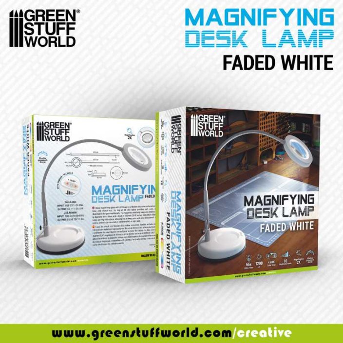 Magnifying desk lamp - Faded White