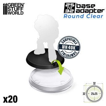 Hollow Plastic Bases - TRANSPARENT 32mm