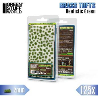 Static Grass Tufts 2 mm - Realistic Green