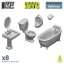 Toilet and WC set 1:48