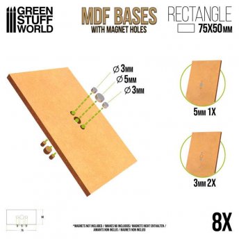 MDF Bases - Rectangle 75x50mm