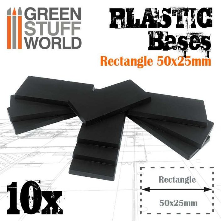 Plastic Rectangular Bases 25x50mm