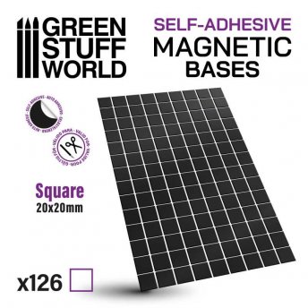 Square Magnetic Sheet SELF-ADHESIVE - 20x20mm