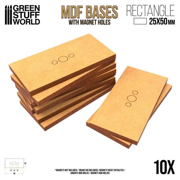 MDF Bases - Rectangle 25x50mm