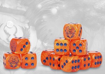 Orange Marbled Dice