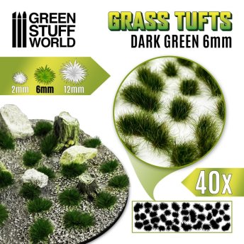 Trsy trávy - 6mm - Dark Green