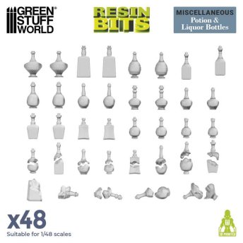3D printed set - Potion and Liquor Bottles Resin Set