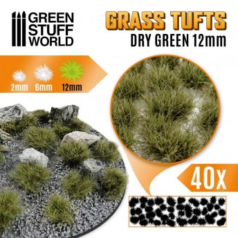 Trsy trávy - 12mm - Dry Green