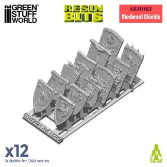 3D printed set - Old World Medieval Shields