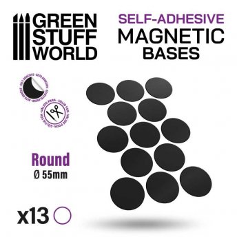 Round Magnetic Sheet SELF-ADHESIVE - 55mm