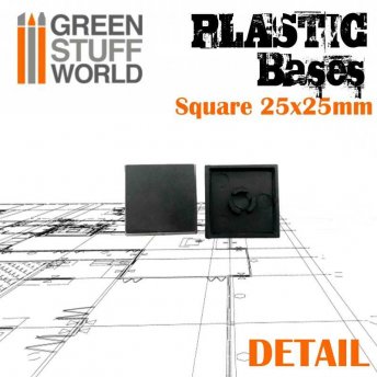 Plastic Square Bases 25mm